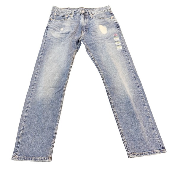 Levi's Straight Leg Denim Jeans Bleach Distressed Size 32 - Picture 2 of 8